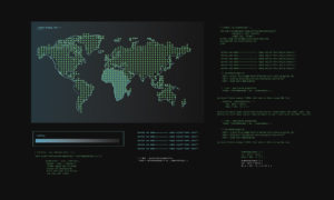 Illustration of computer hacking code