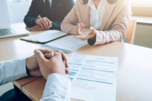 business job interview with cv